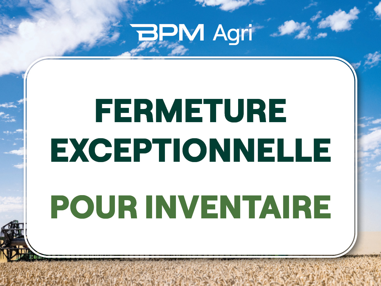 Inventaires Fermeture Annuelle Des Concessions Bpm Agri