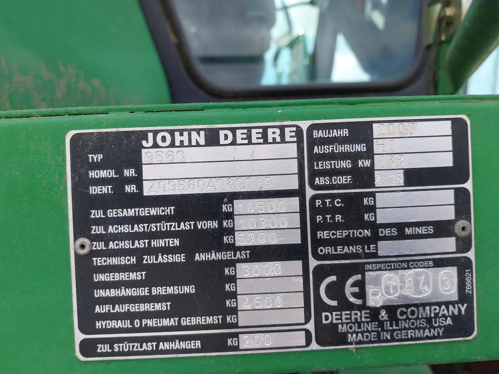Image JOHN DEERE MOISSONNEUSE BATTEUSE WTS 9560