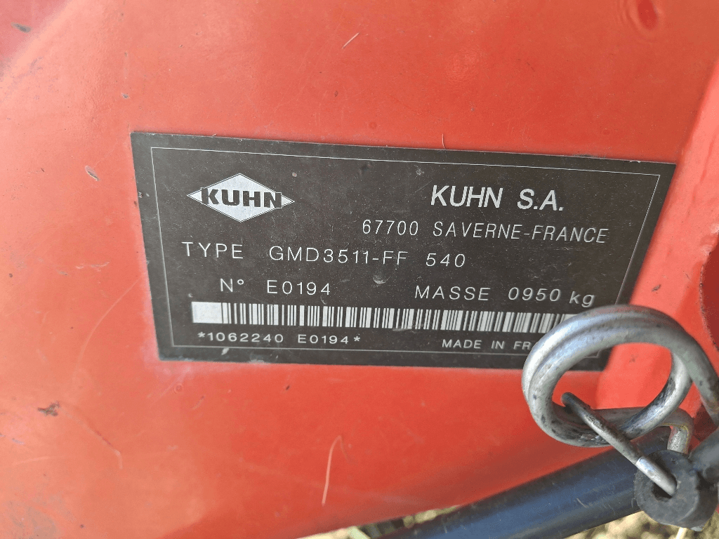 Image KUHN FAUCHEUSE KUHN GMD3511