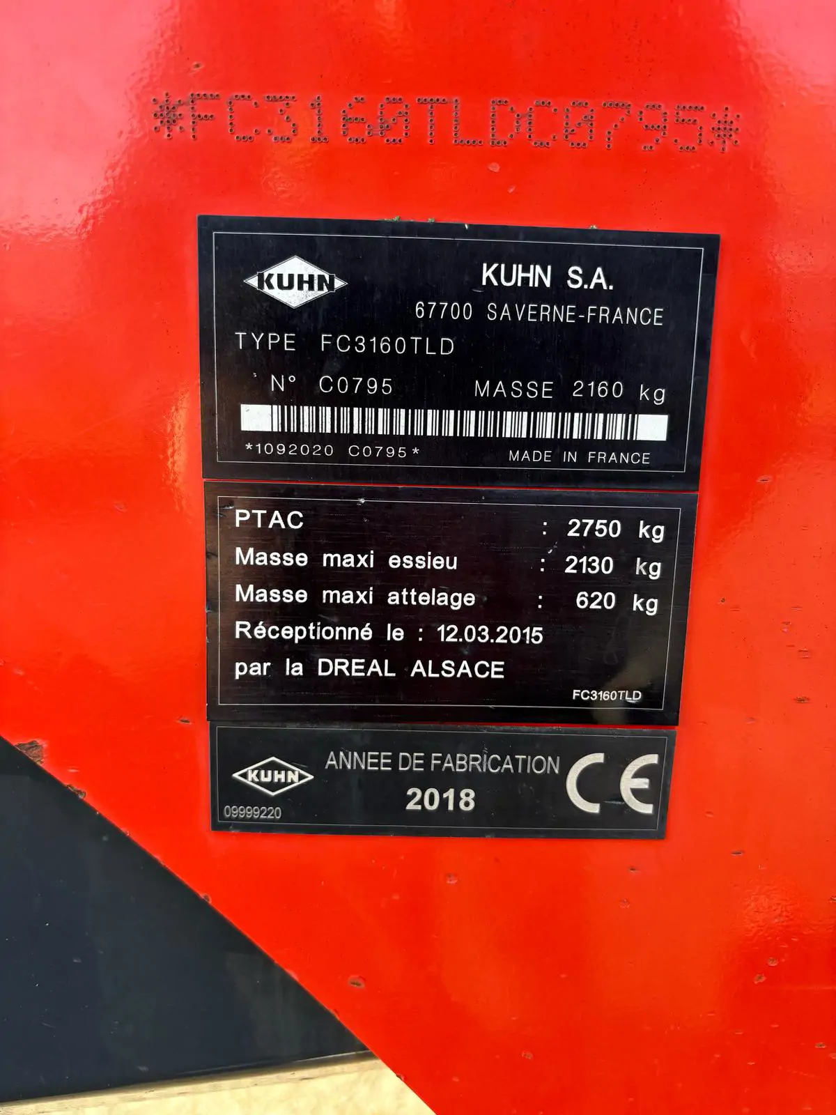 Image KUHN FAUCHEUSE KUHN FC 3160 TLD
