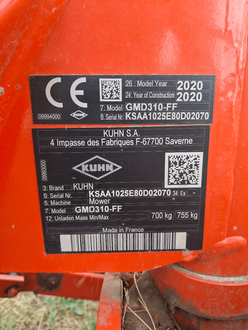 Image KUHN FAUCHEUSE GMD 310 FF