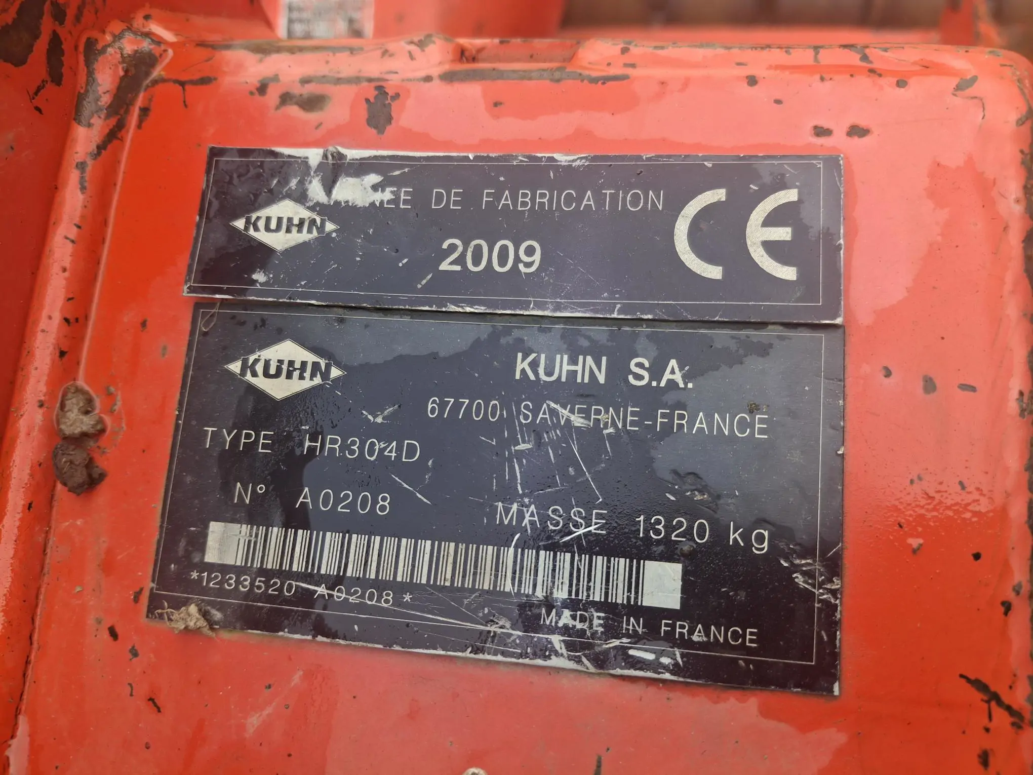 Image KUHN HERSE ROTATIVE HR 304D