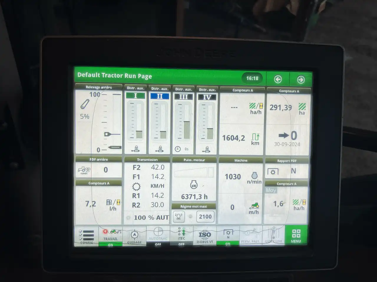 Image JOHN DEERE TRACTEUR JOHN DEERE 6195R