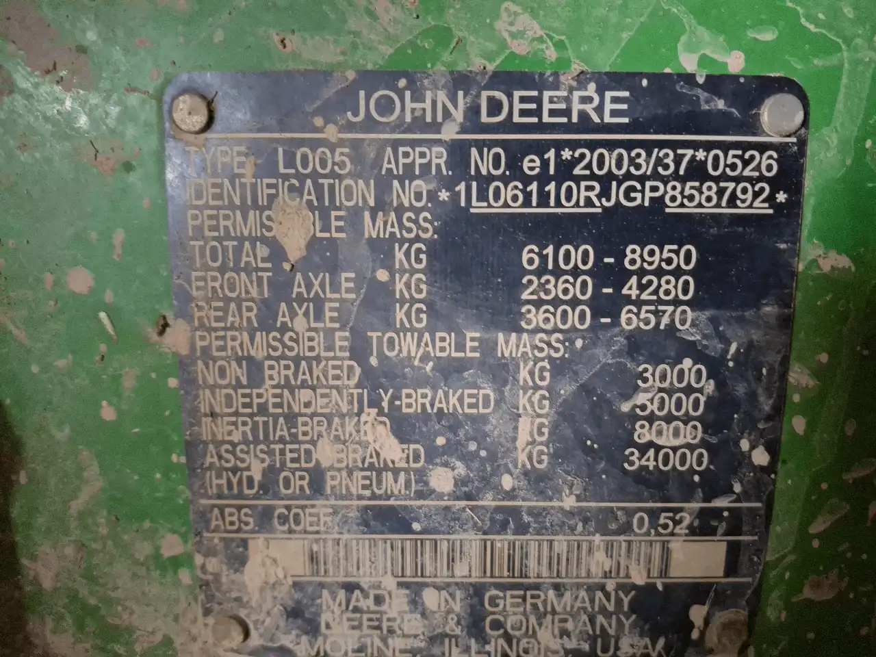 Image JOHN DEERE 6110R