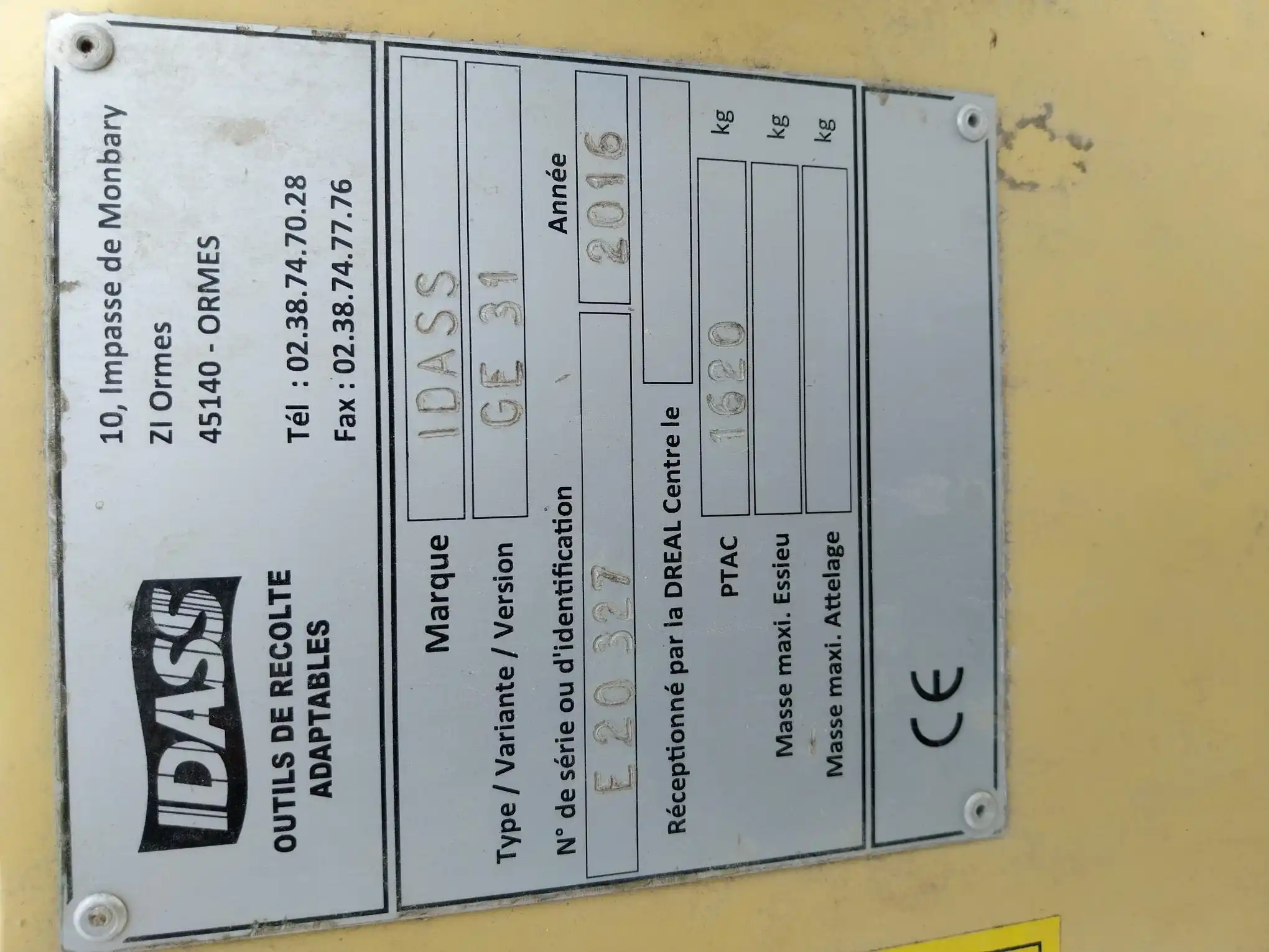 Image IDASS RAMASSEUR ANDAINS GE 31