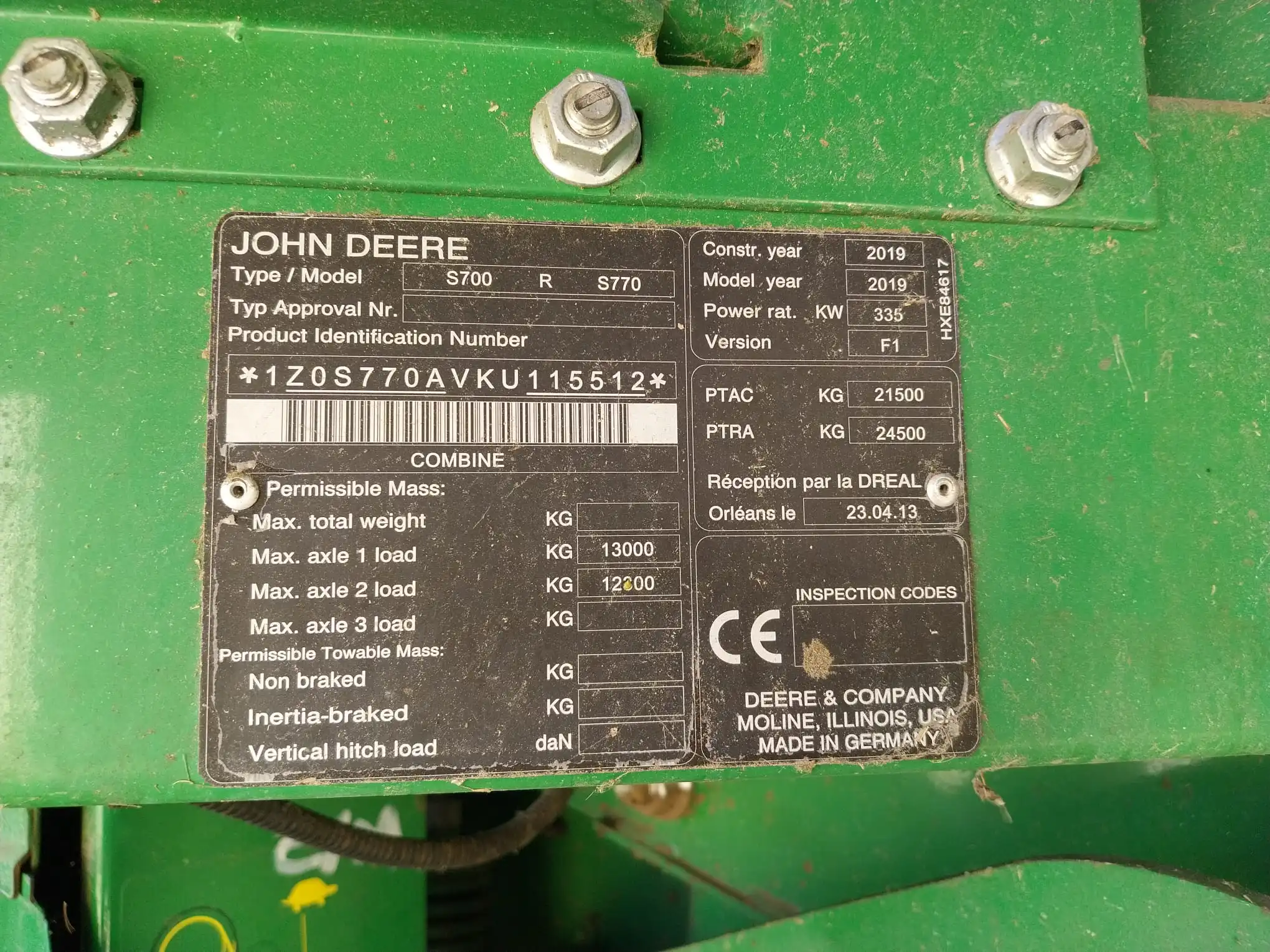 Image JOHN DEERE S770