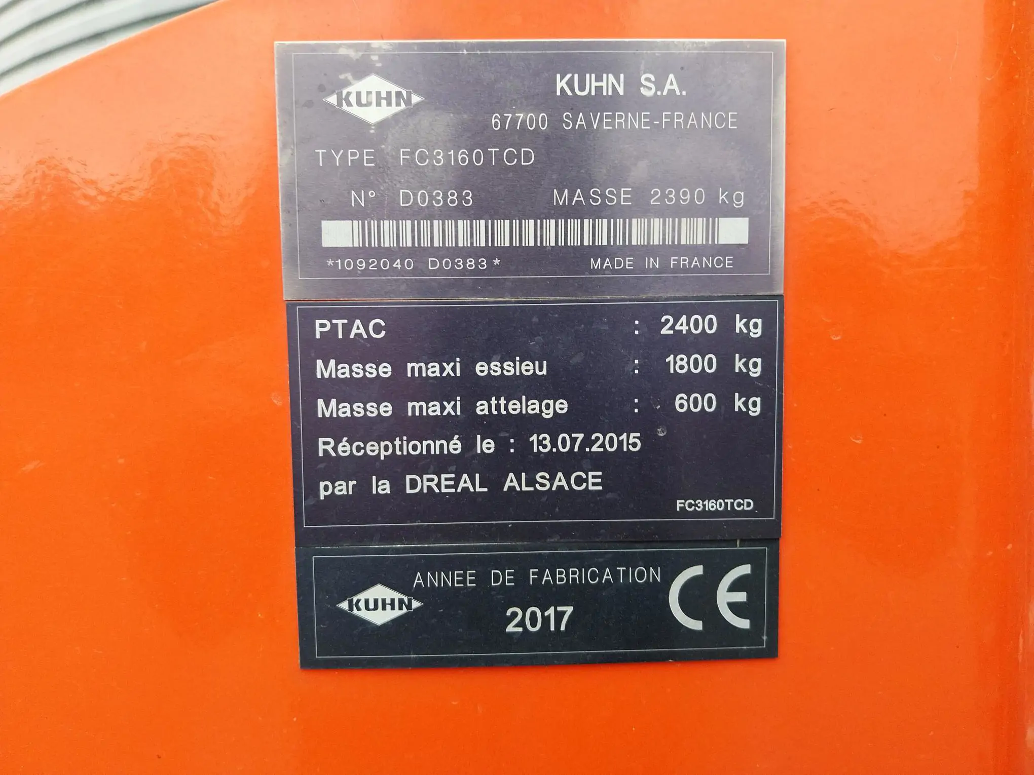 Image KUHN FAUCHEUSE COND. FC 3160 TCD