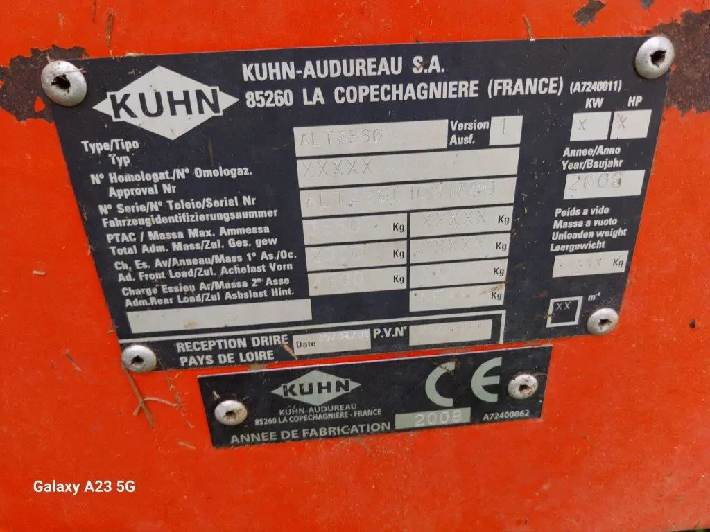 Image KUHN DESILEUSE PAILLEUSE ALTOR 4560