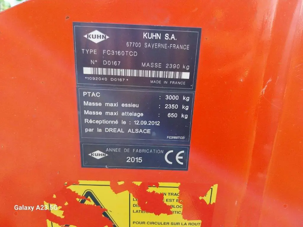 Image KUHN FAUCHEUSE FC 3160 TCD
