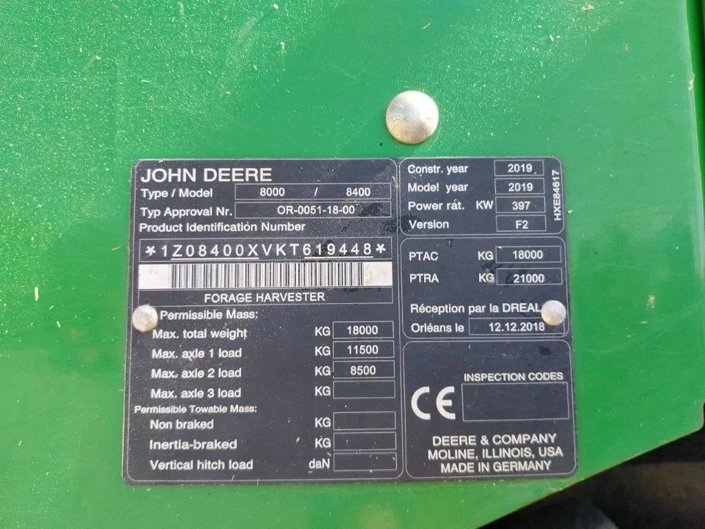 Image JOHN DEERE ENSILEUSE 8400