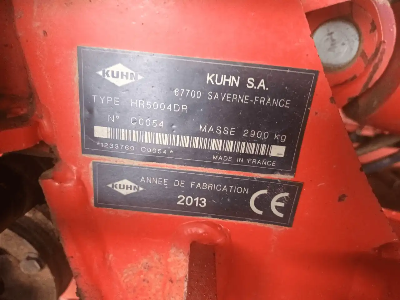 Image KUHN HERSE ROTATIVE KUHN HR 5004 DR