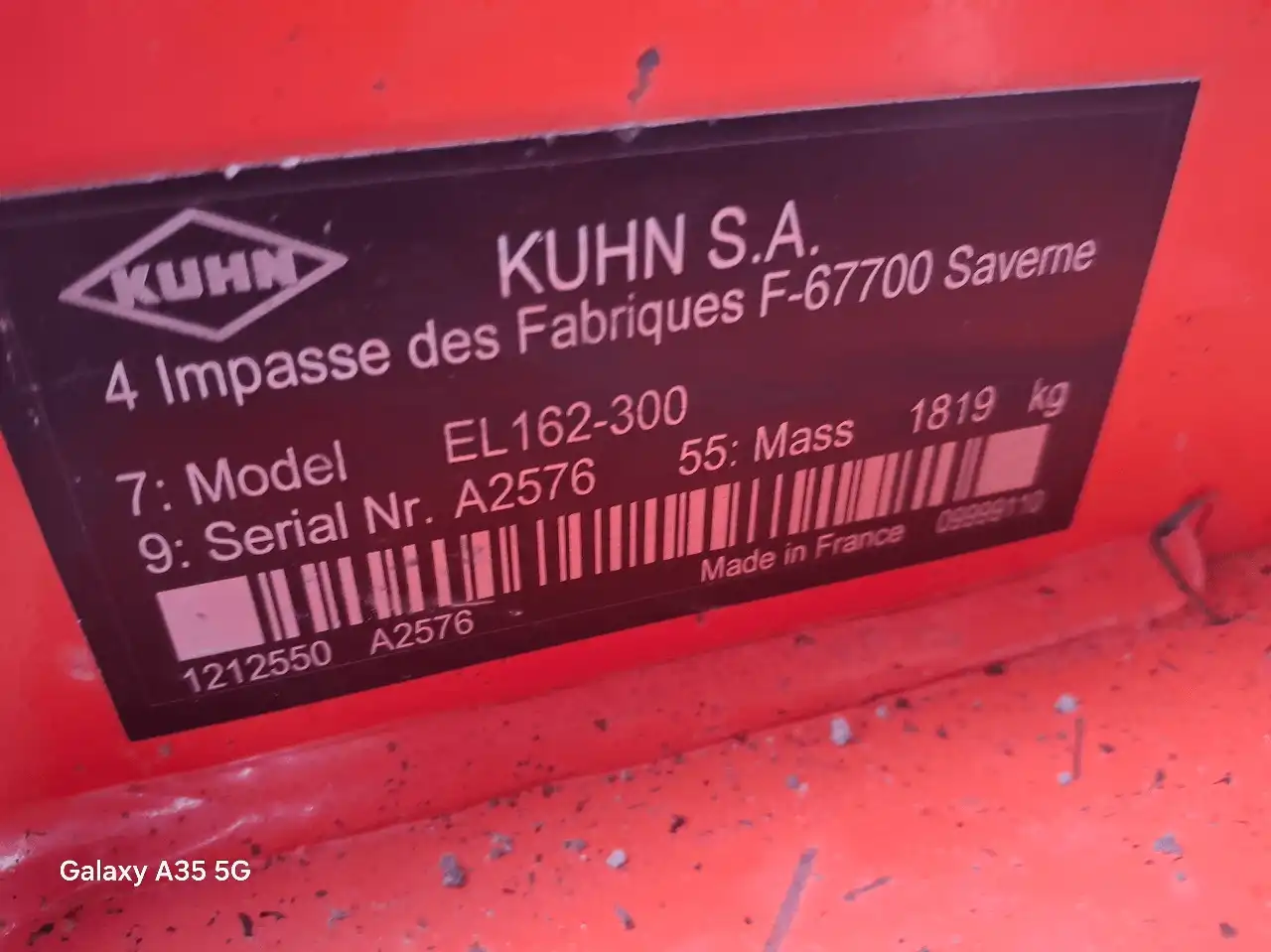 Image KUHN FRAISE ROTATIVE EL 162-300