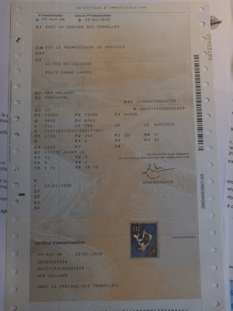 Image NEW HOLLAND TRACTEUR T7.195S NEW HOLLAND