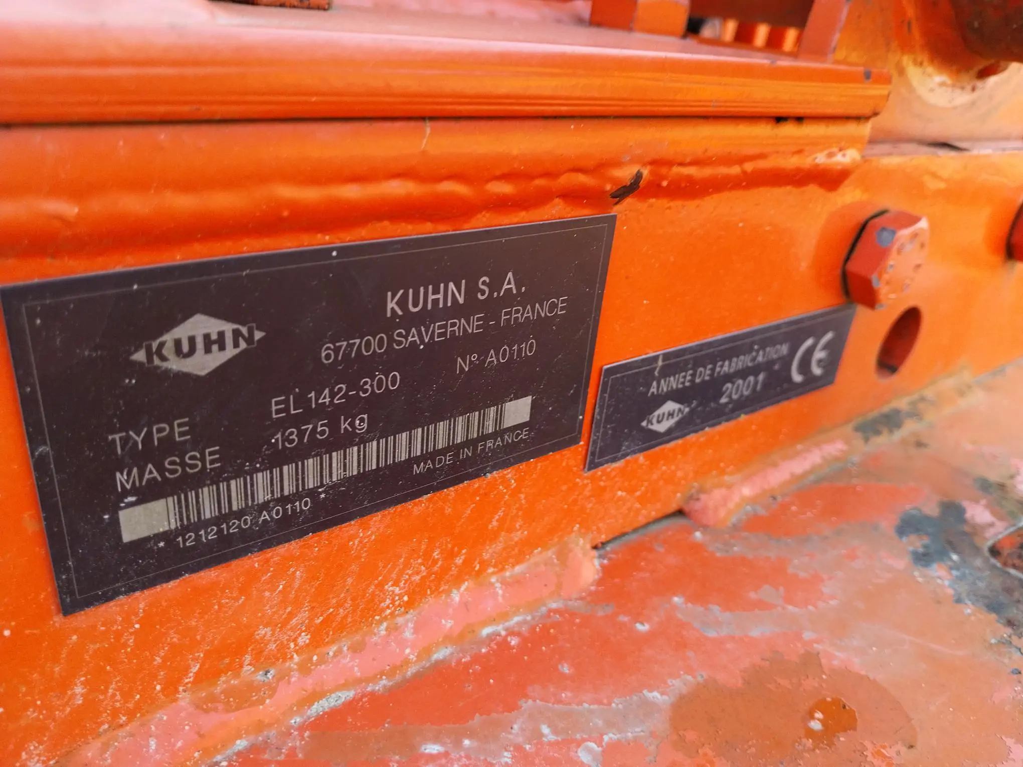 Image KUHN FRAISE ROTATIVE EL 142