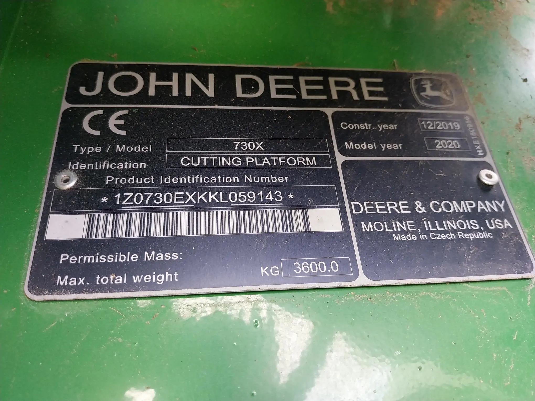 Image JOHN DEERE CHARIOT DE COUPE ET COUPE 730X